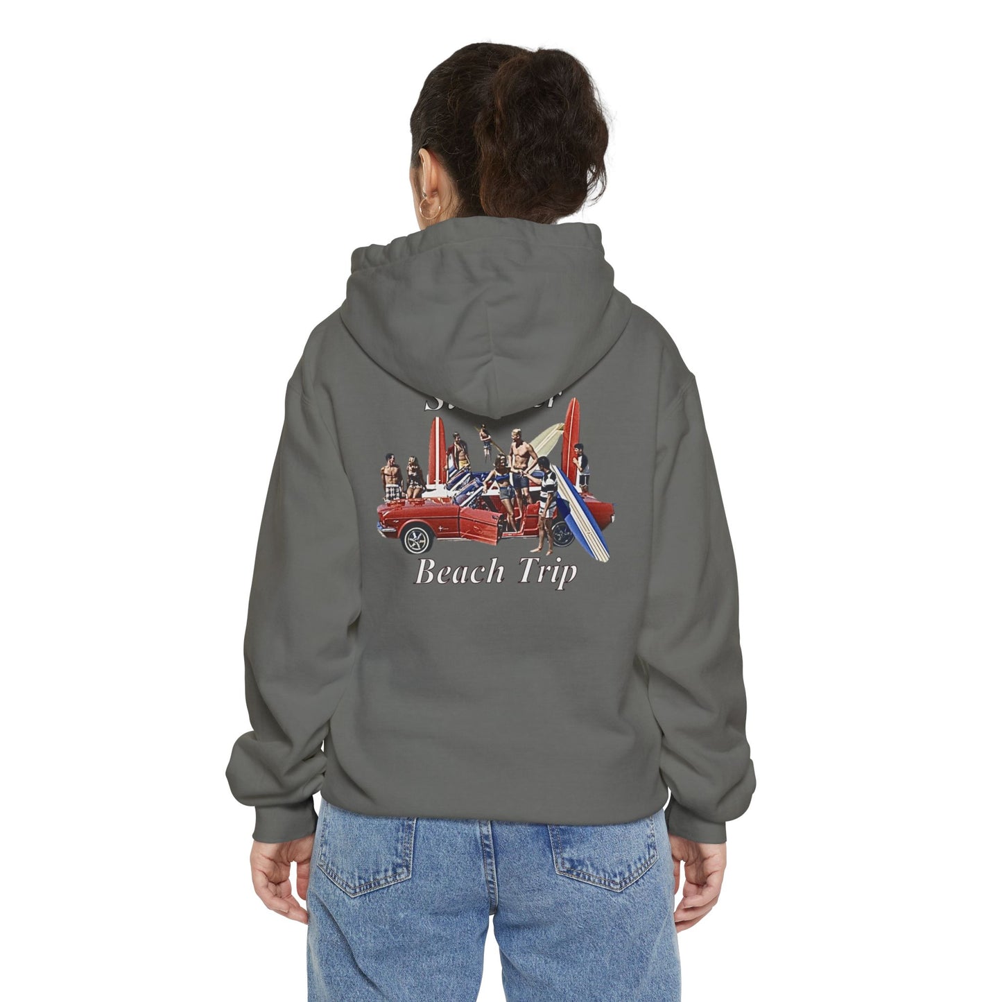 Vintage Summer Beach Trip Hoodie - Unisex Garment-Dyed Sweatshirt