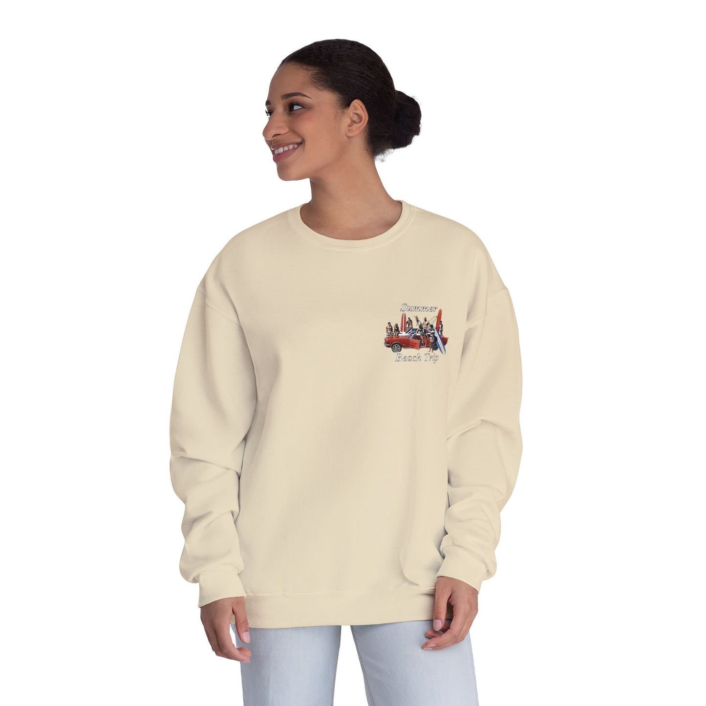 Summer Beach Trip Unisex Crewneck Sweatshirt - Retro Vacation Vibe