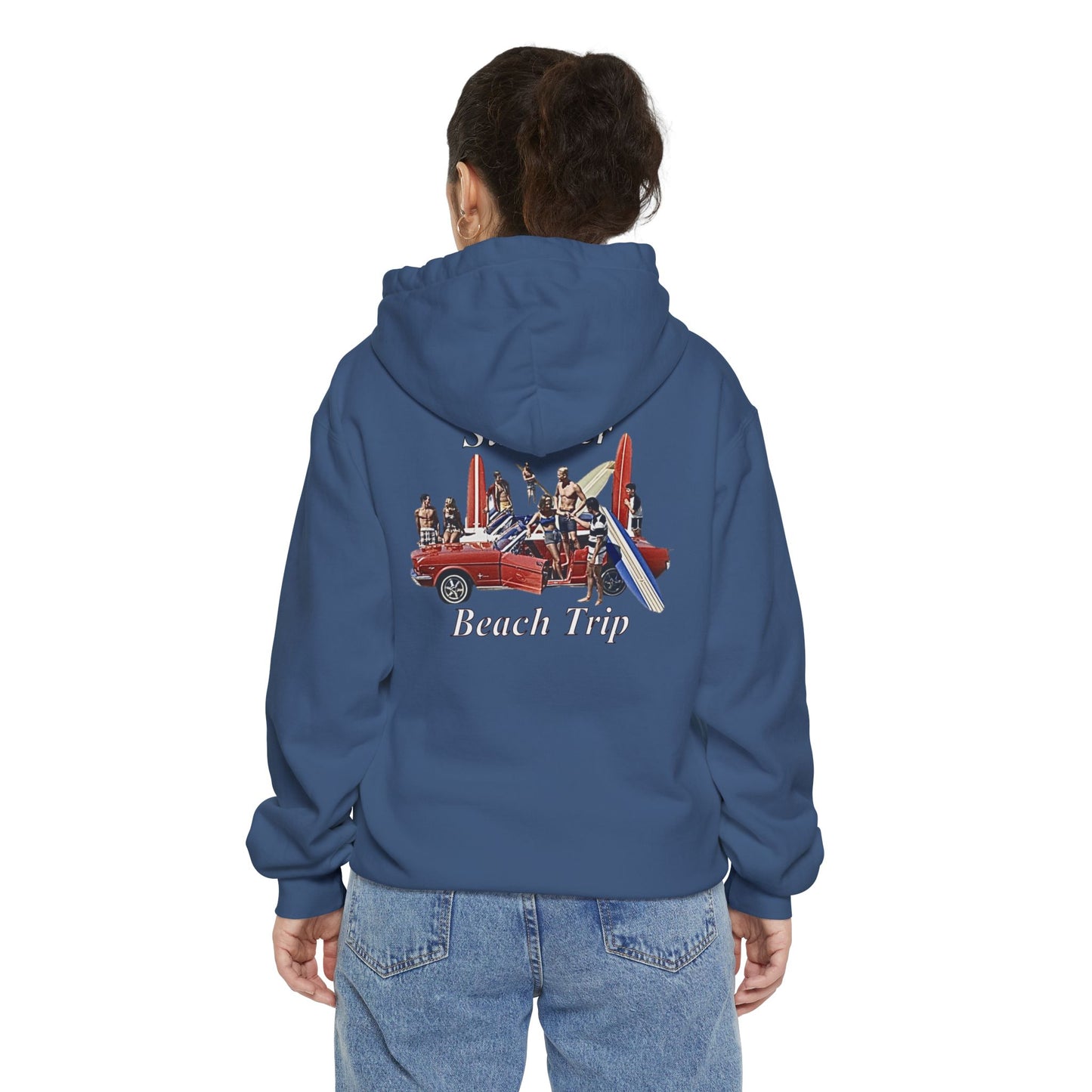 Vintage Summer Beach Trip Hoodie - Unisex Garment-Dyed Sweatshirt