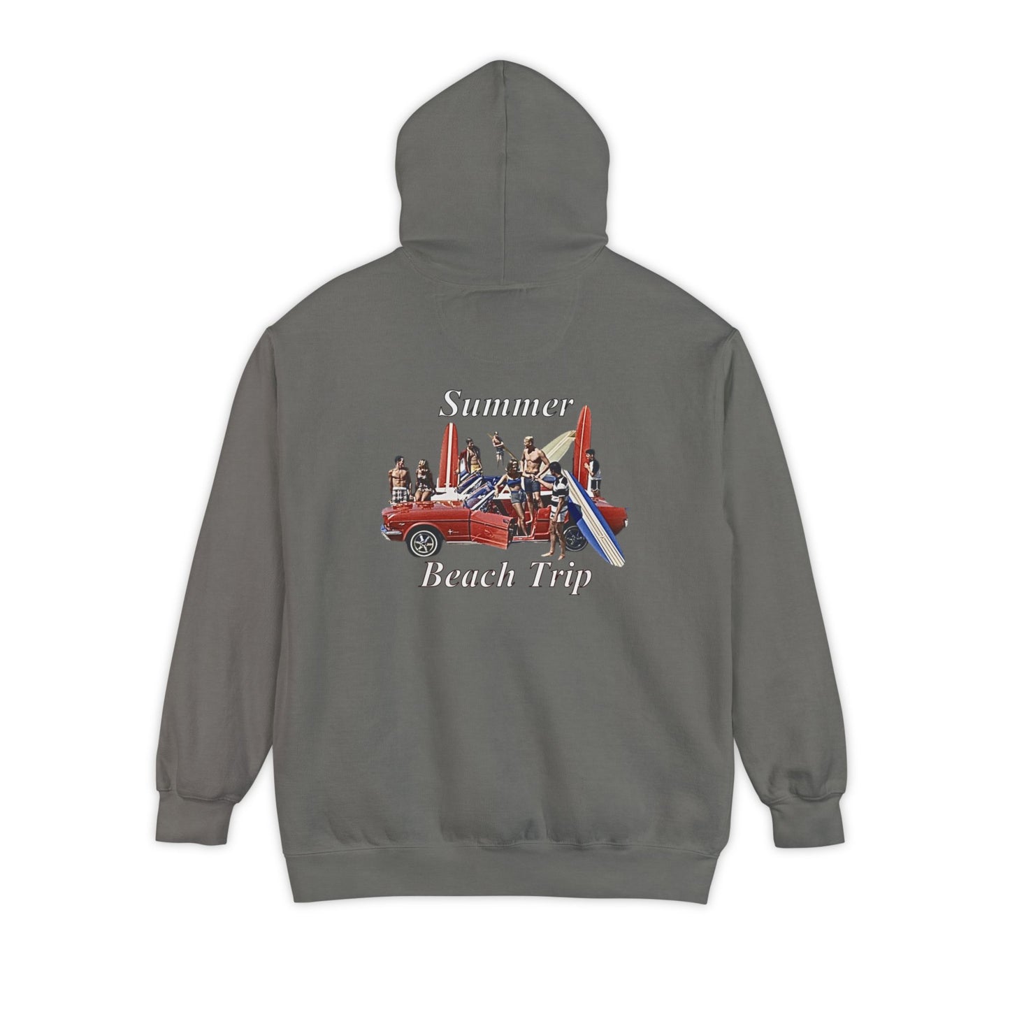 Vintage Summer Beach Trip Hoodie - Unisex Garment-Dyed Sweatshirt