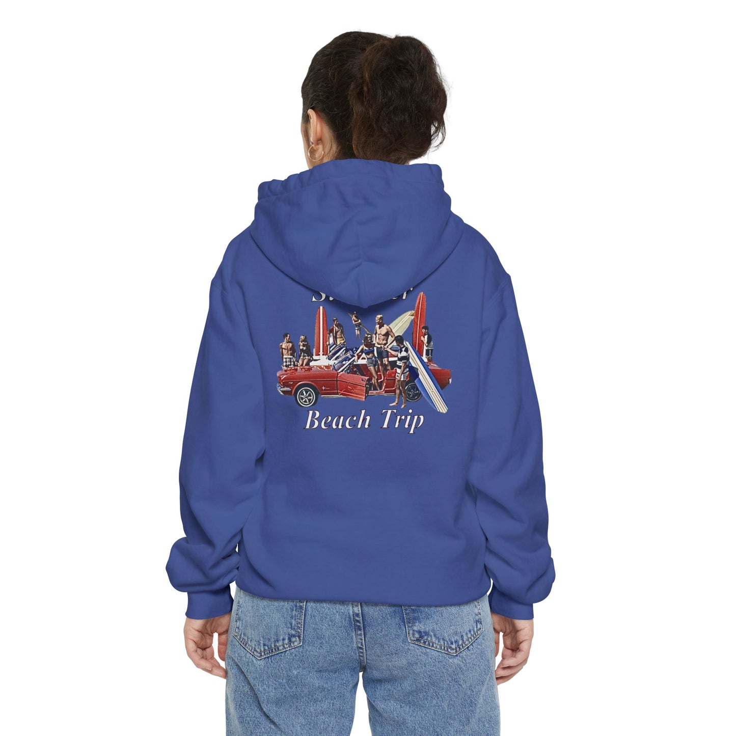 Vintage Summer Beach Trip Hoodie - Unisex Garment-Dyed Sweatshirt