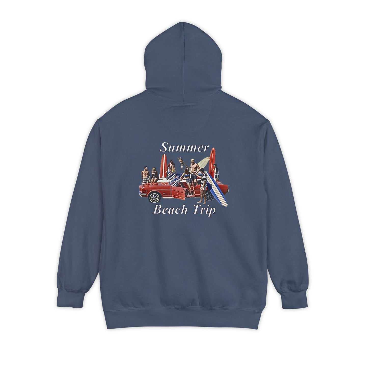 Vintage Summer Beach Trip Hoodie - Unisex Garment-Dyed Sweatshirt