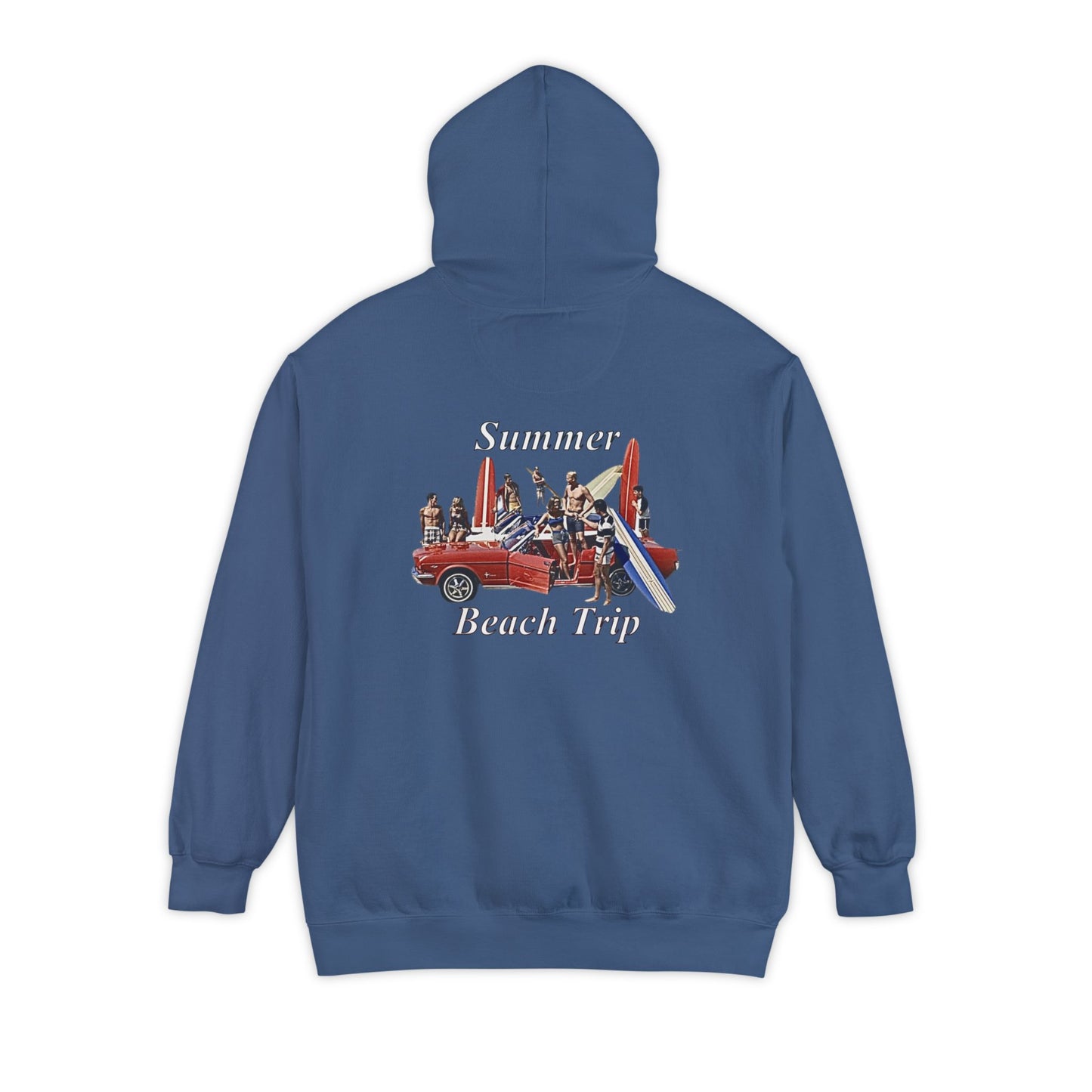Vintage Summer Beach Trip Hoodie - Unisex Garment-Dyed Sweatshirt