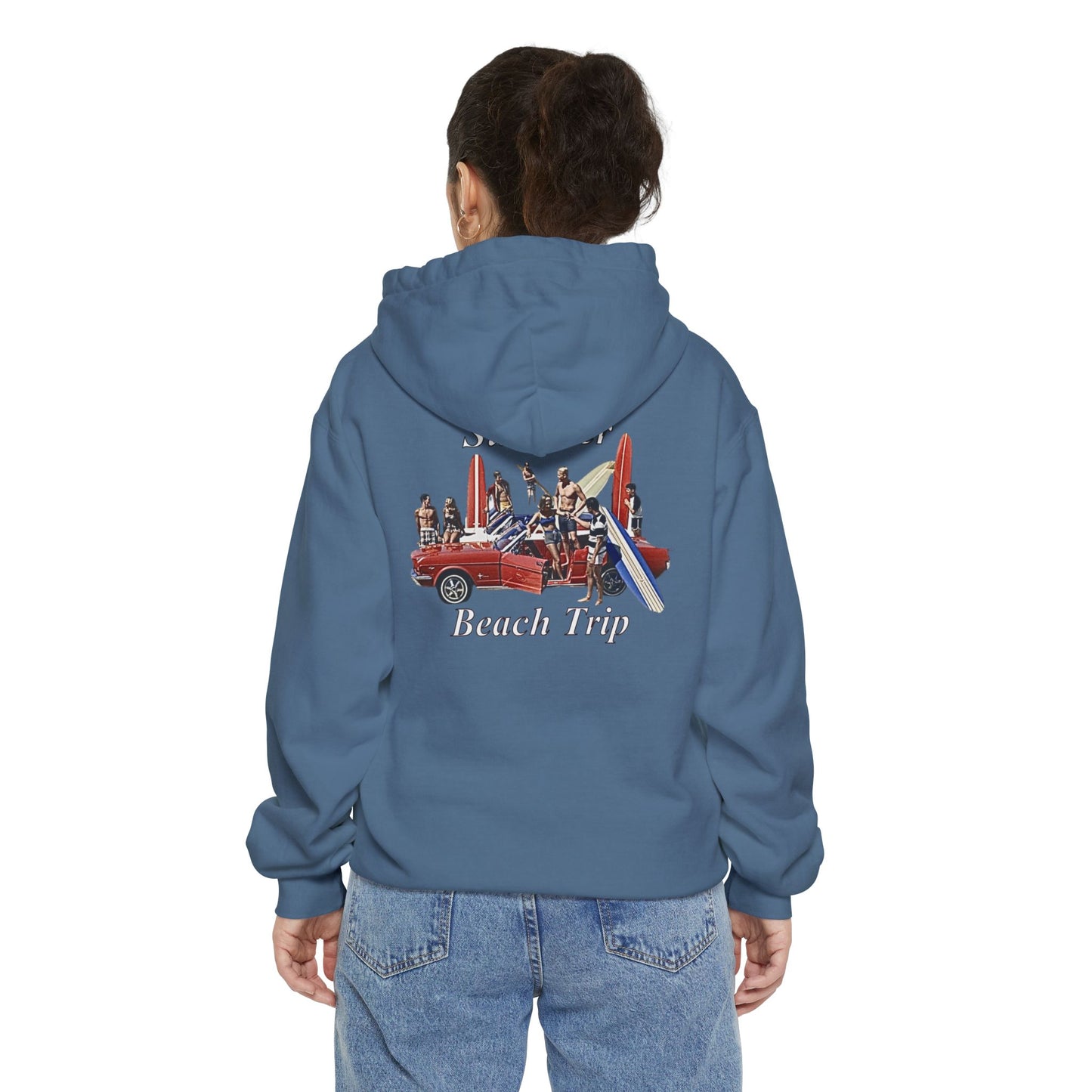 Vintage Summer Beach Trip Hoodie - Unisex Garment-Dyed Sweatshirt