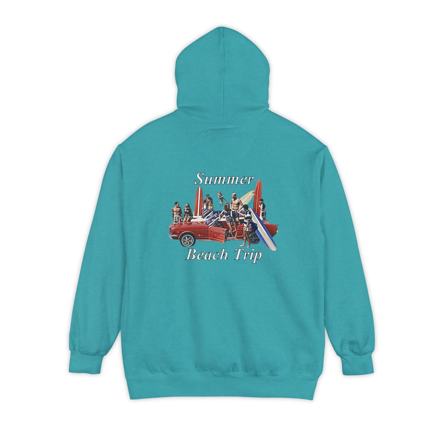 Vintage Summer Beach Trip Hoodie - Unisex Garment-Dyed Sweatshirt
