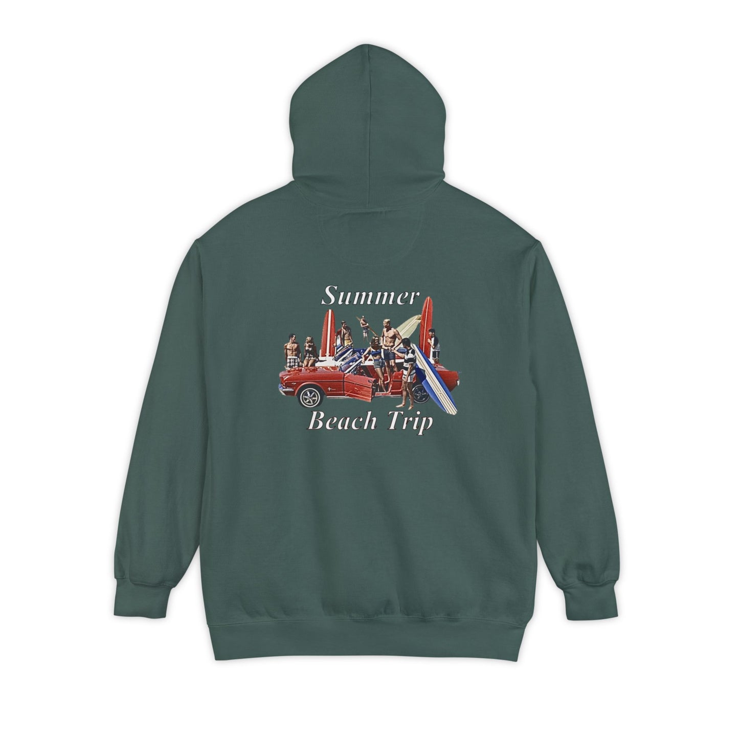 Vintage Summer Beach Trip Hoodie - Unisex Garment-Dyed Sweatshirt