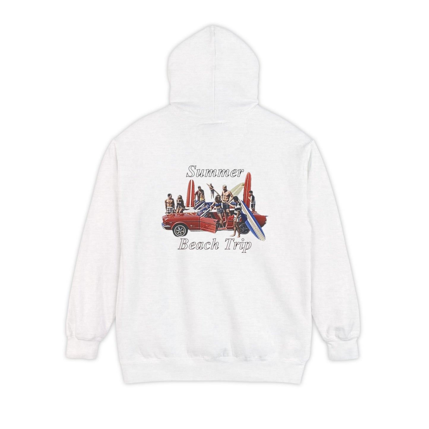 Vintage Summer Beach Trip Hoodie - Unisex Garment-Dyed Sweatshirt