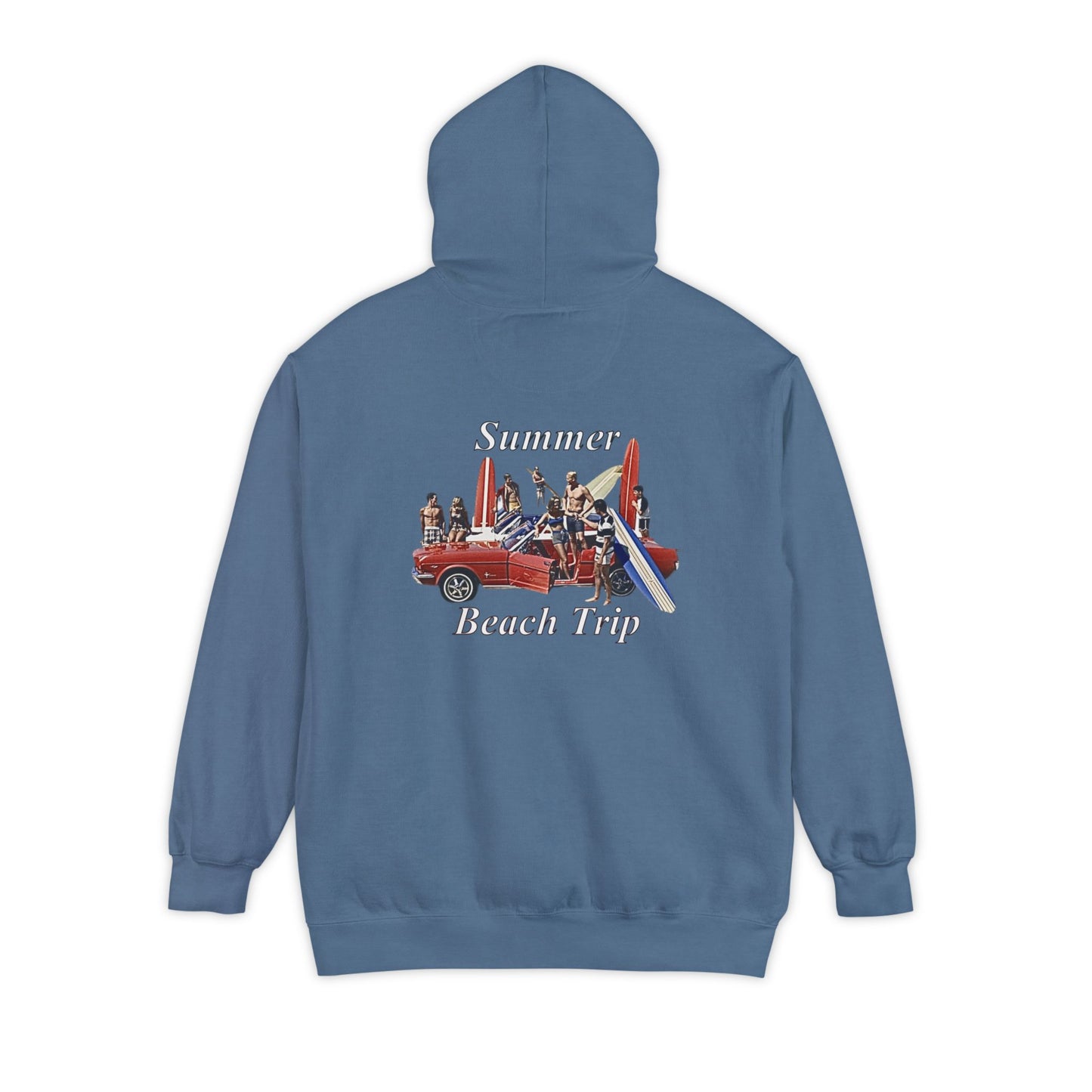 Vintage Summer Beach Trip Hoodie - Unisex Garment-Dyed Sweatshirt