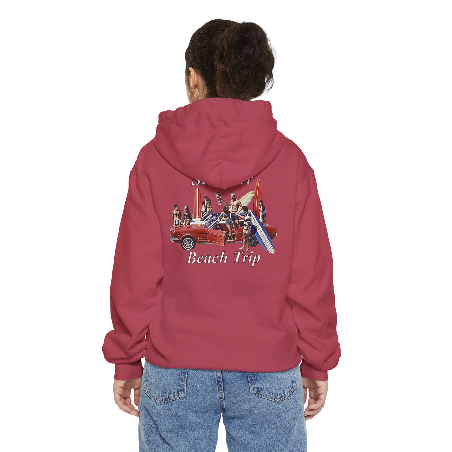 Vintage Summer Beach Trip Hoodie - Unisex Garment-Dyed Sweatshirt