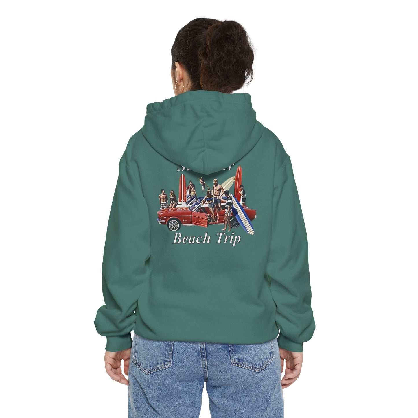 Vintage Summer Beach Trip Hoodie - Unisex Garment-Dyed Sweatshirt