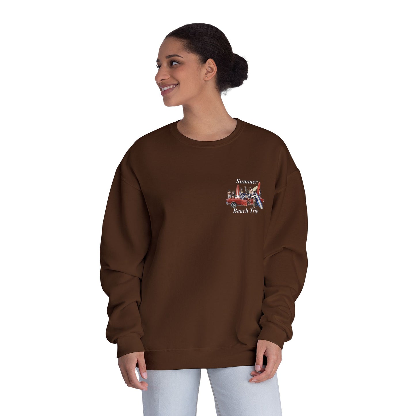 Summer Beach Trip Unisex Crewneck Sweatshirt - Retro Vacation Vibe