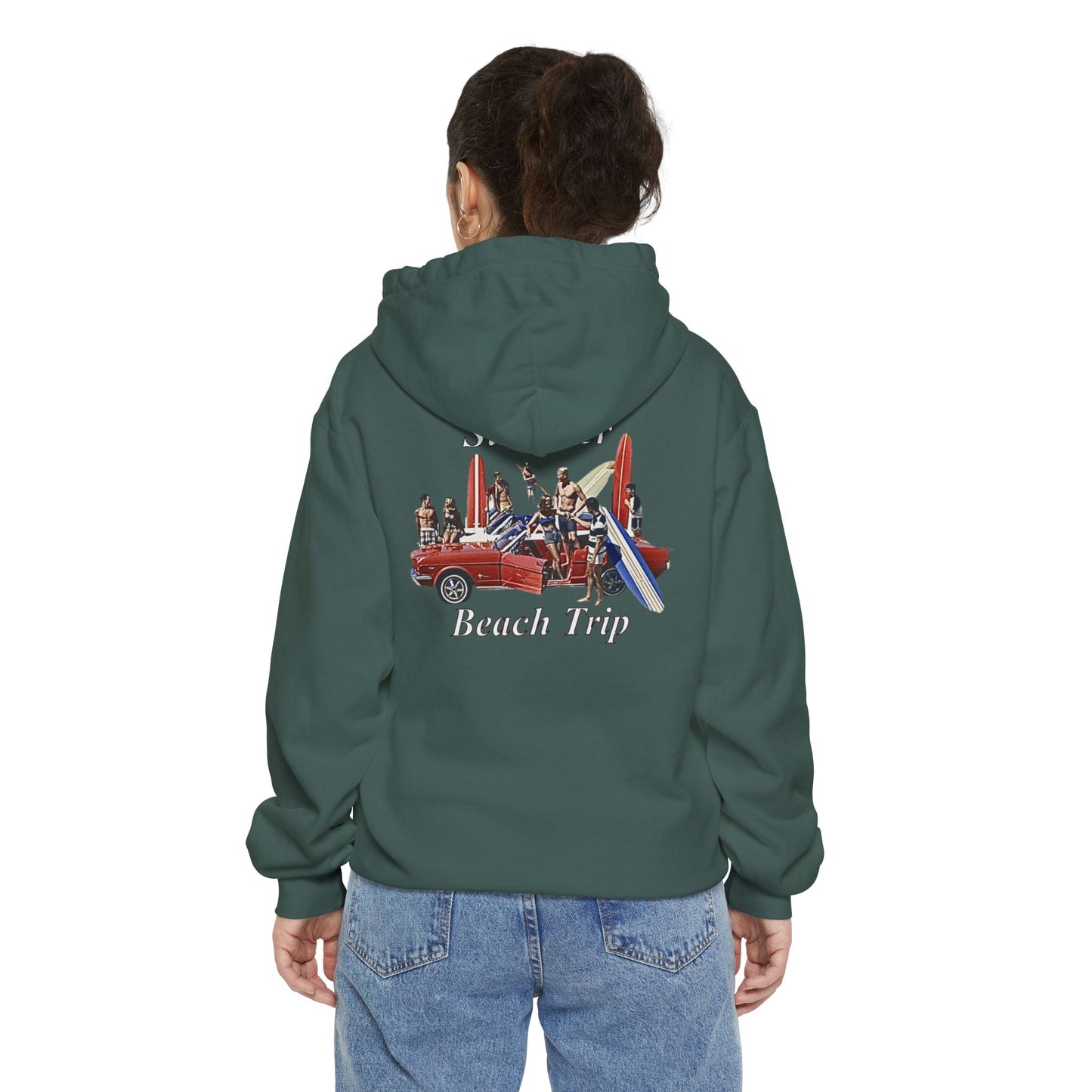 Vintage Summer Beach Trip Hoodie - Unisex Garment-Dyed Sweatshirt