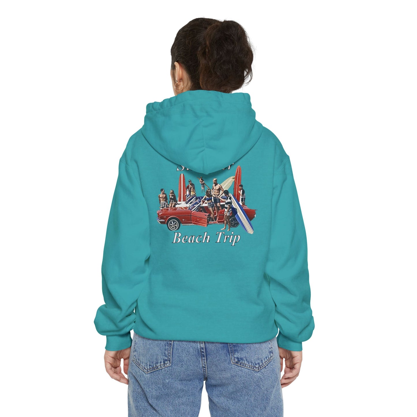 Vintage Summer Beach Trip Hoodie - Unisex Garment-Dyed Sweatshirt
