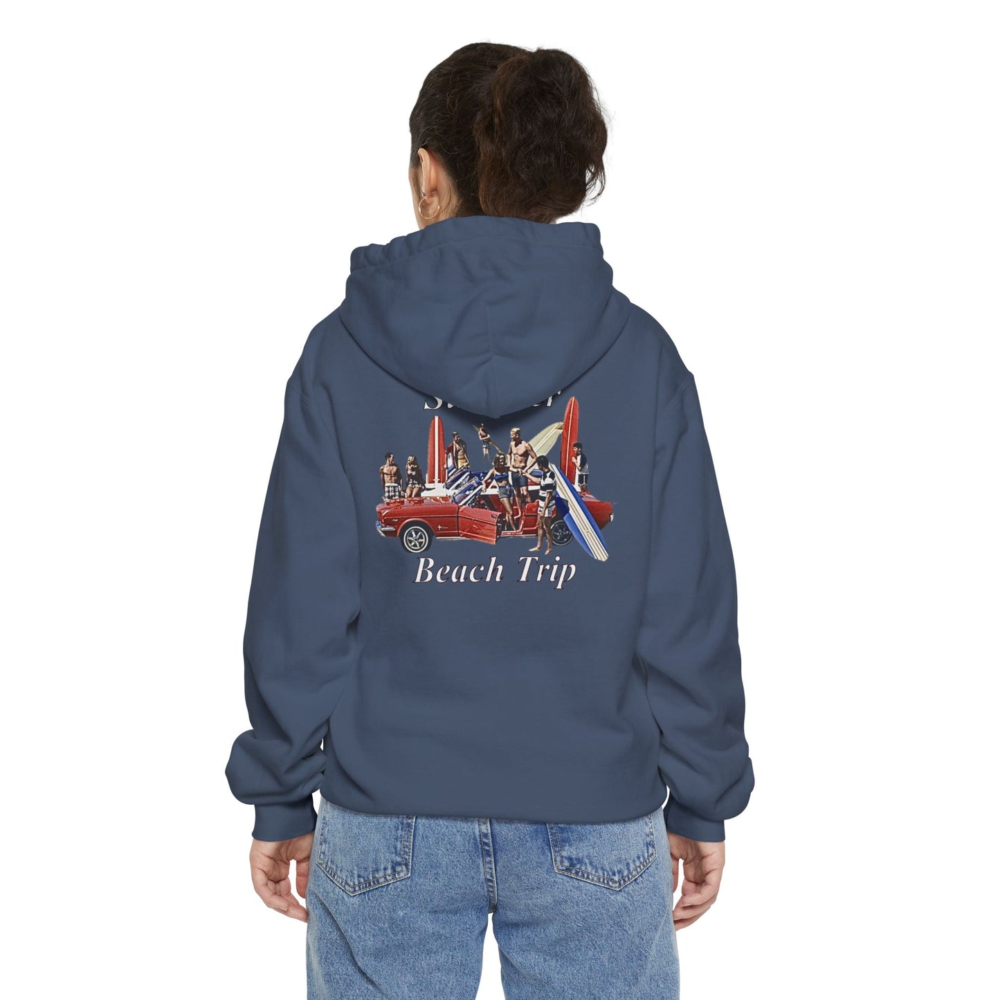 Vintage Summer Beach Trip Hoodie - Unisex Garment-Dyed Sweatshirt