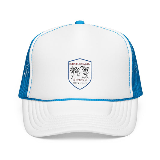 Coastal Vibes Foam Trucker Hat with Embroidery - Perfect for Beach Lovers & Summer Style